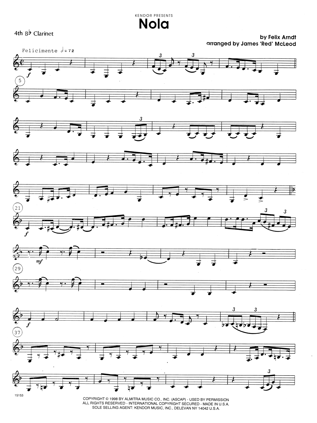 Nola - 4th Bb Clarinet (Woodwind Ensemble) von James 