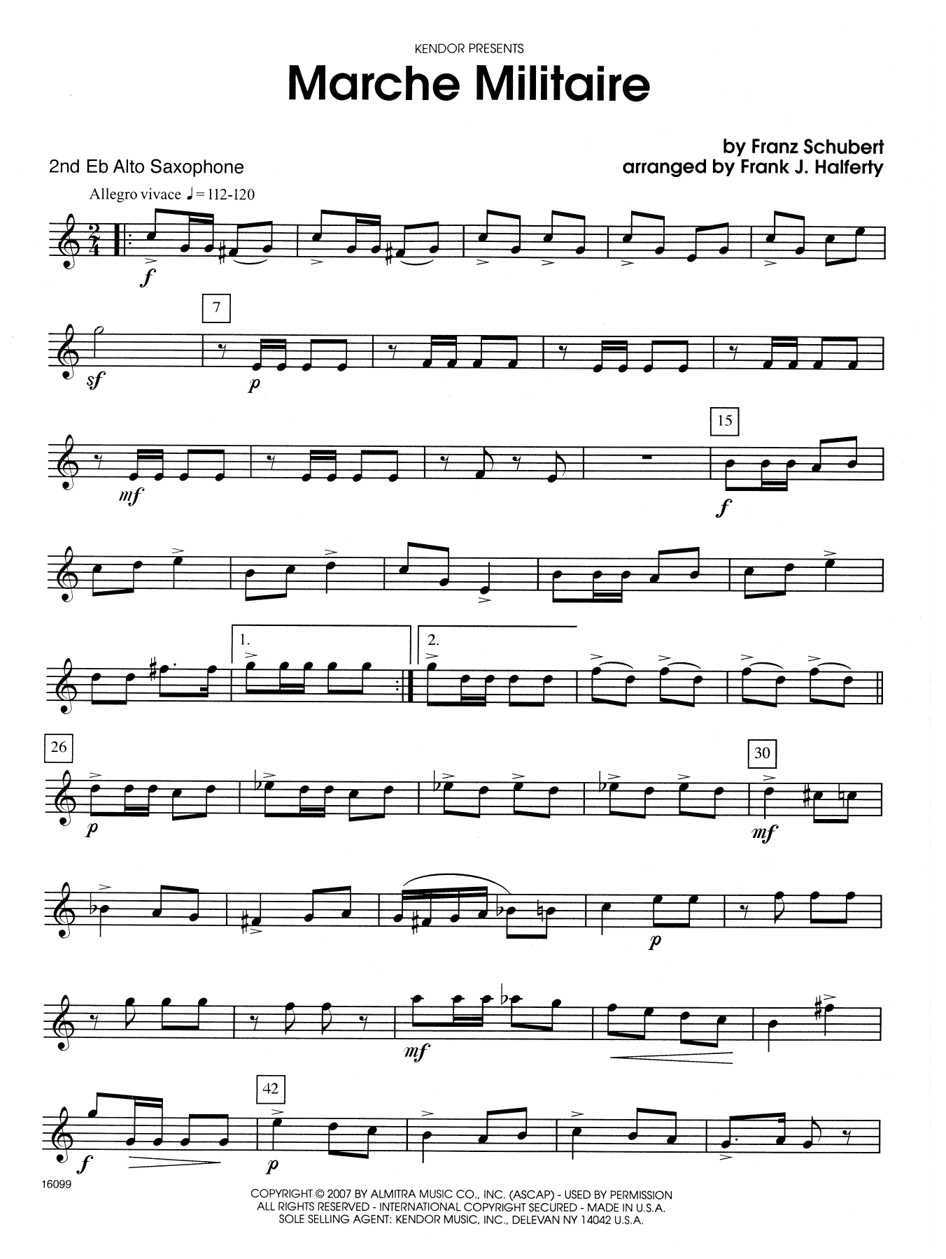 Marche Militaire - 2nd Eb Alto Saxophone (Woodwind Ensemble) von Frank J. Halferty
