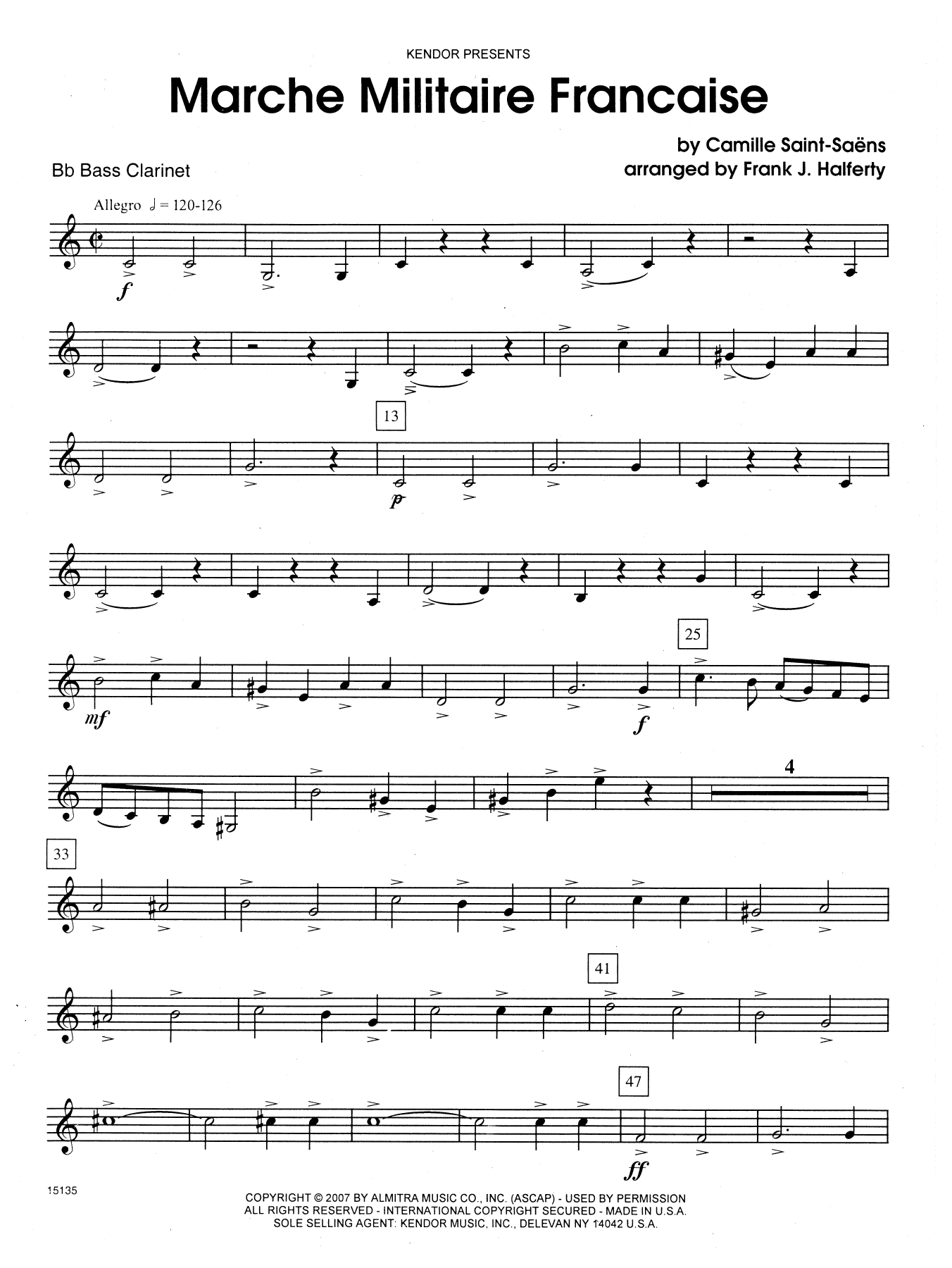 Marche Militaire Francaise - Bb Bass Clarinet (Woodwind Ensemble) von Frank J. Halferty