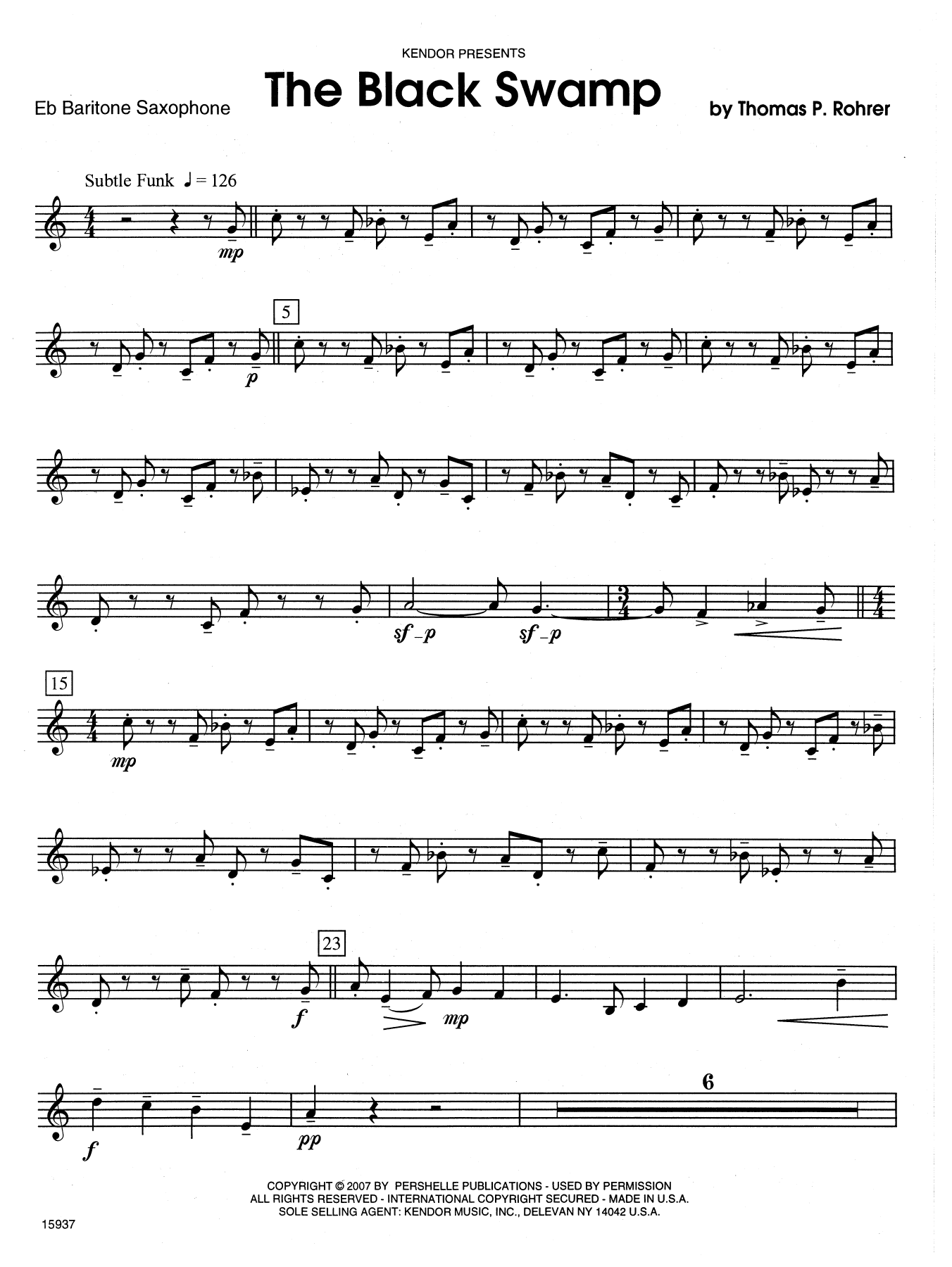 The Black Swamp - Eb Baritone Saxophone (Woodwind Ensemble) von Rohrer