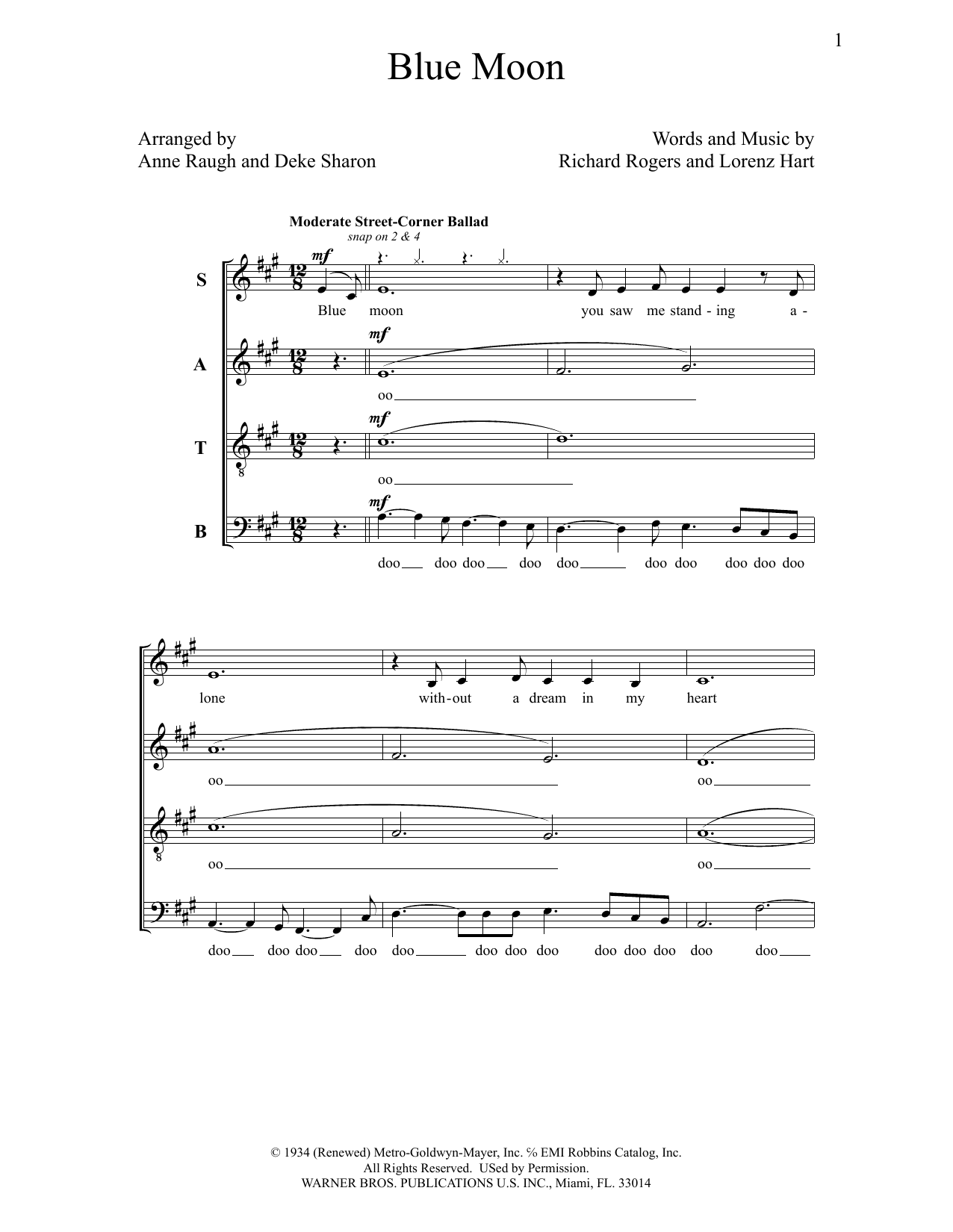 Blue Moon (SATB Choir) von Deke Sharon