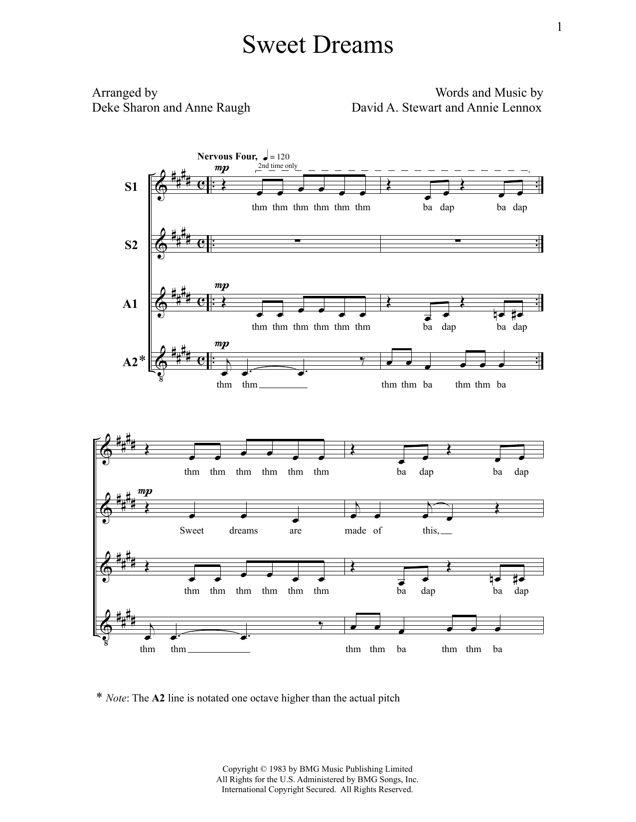 Sweet Dreams (Are Made Of This) (arr. Deke Sharon) (SSAA Choir) von Eurythmics