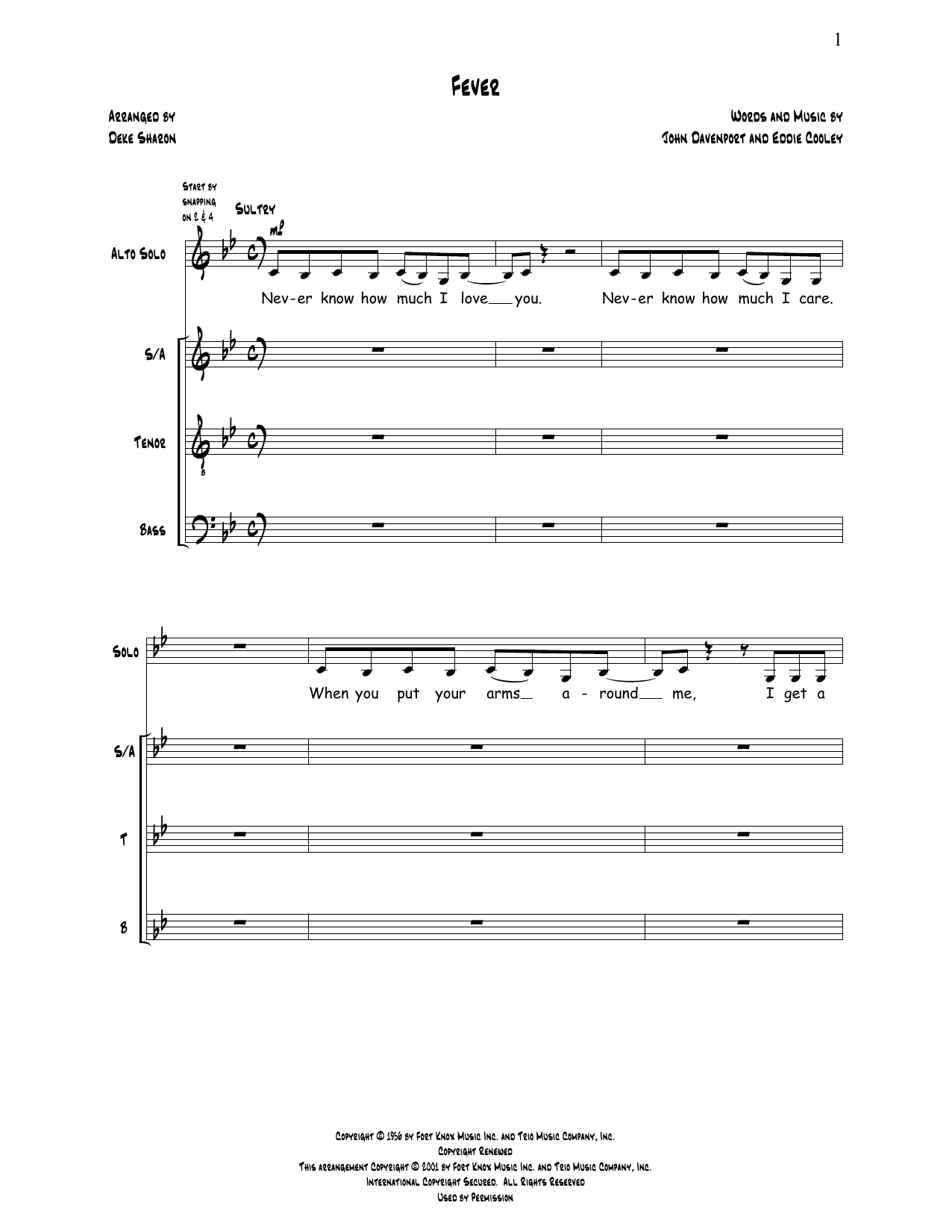 Fever (SATB Choir) von Deke Sharon