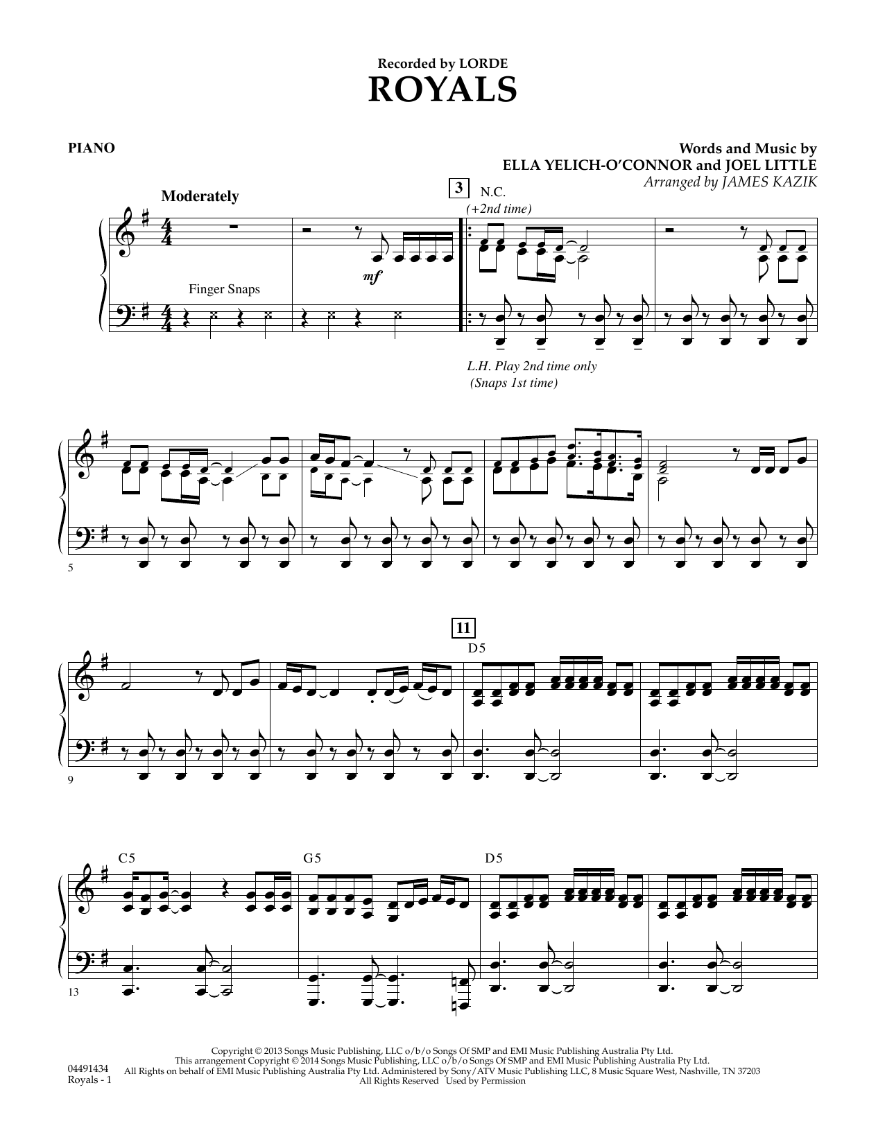 Royals - Piano (Orchestra) von James Kazik