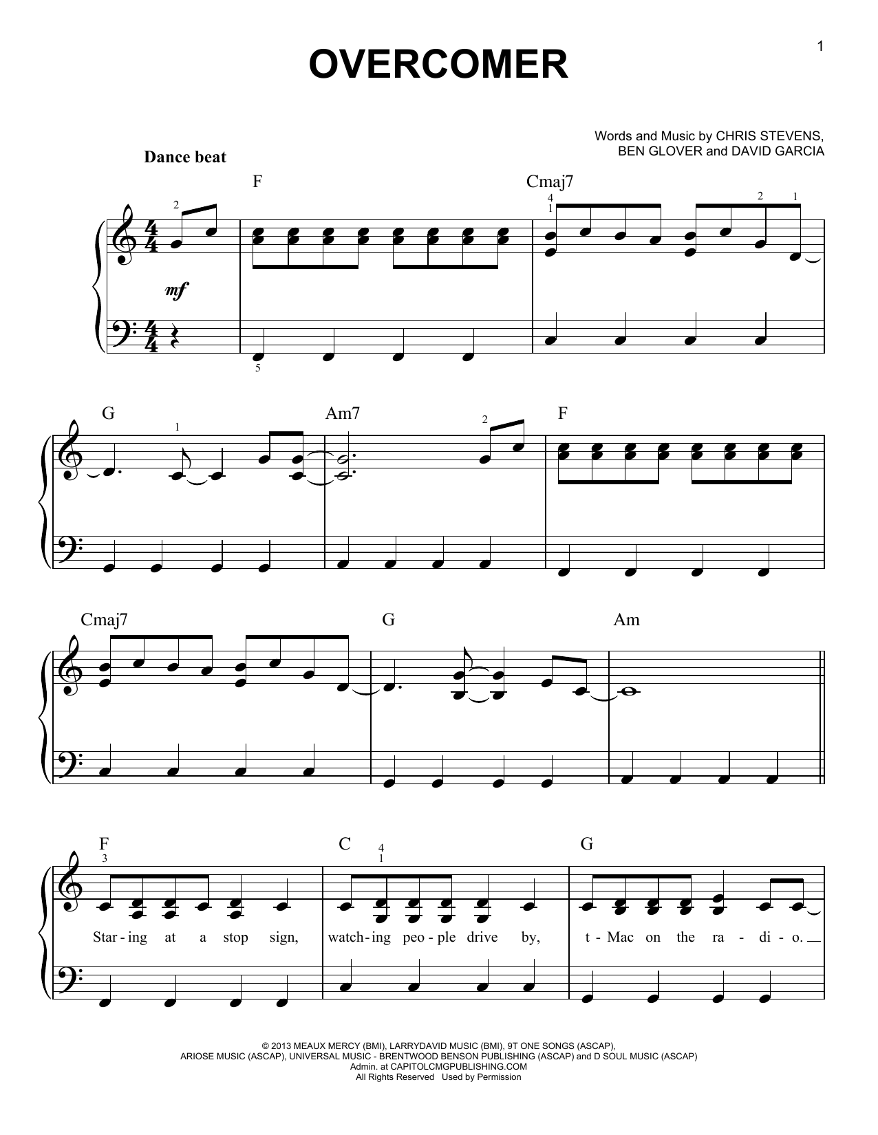 Overcomer (Easy Piano) von Mandisa