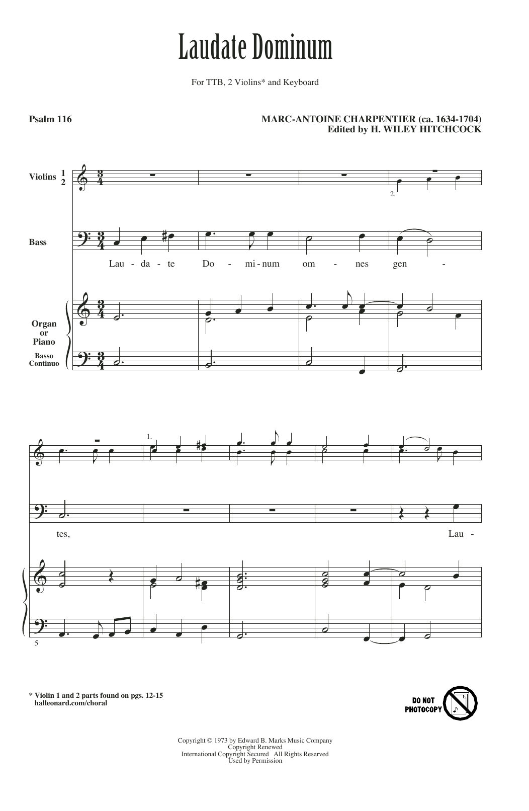 Laudate Dominum (TTBB Choir) von H. Wiley Hitchcock