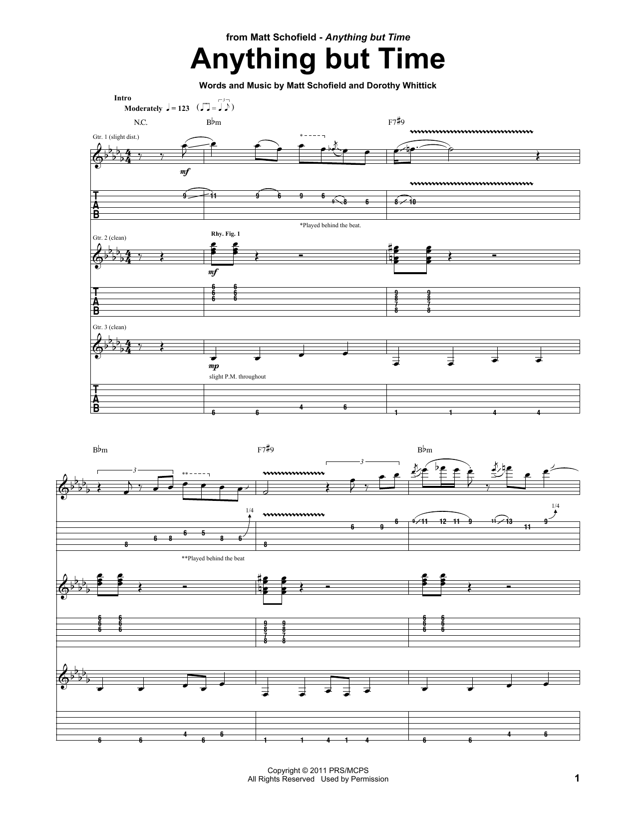 Anything But Time (Guitar Tab) von Matt Schofield