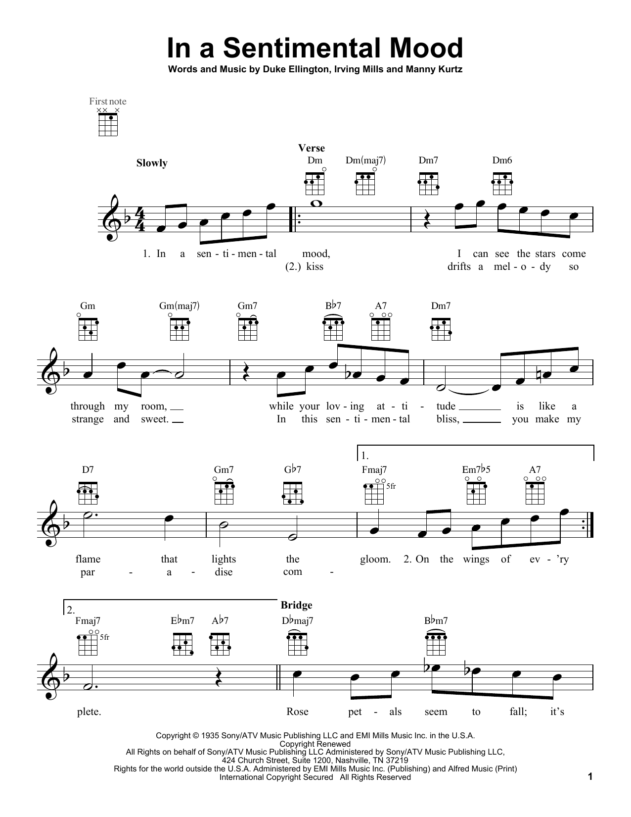 In A Sentimental Mood (Ukulele) von Duke Ellington