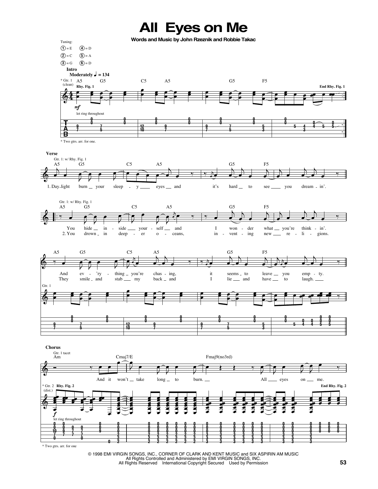 All Eyes On Me (Guitar Tab) von The Goo Goo Dolls