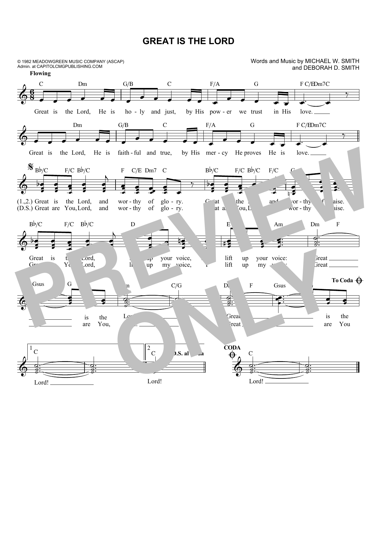 Great Is The Lord (Lead Sheet / Fake Book) von Michael W. Smith