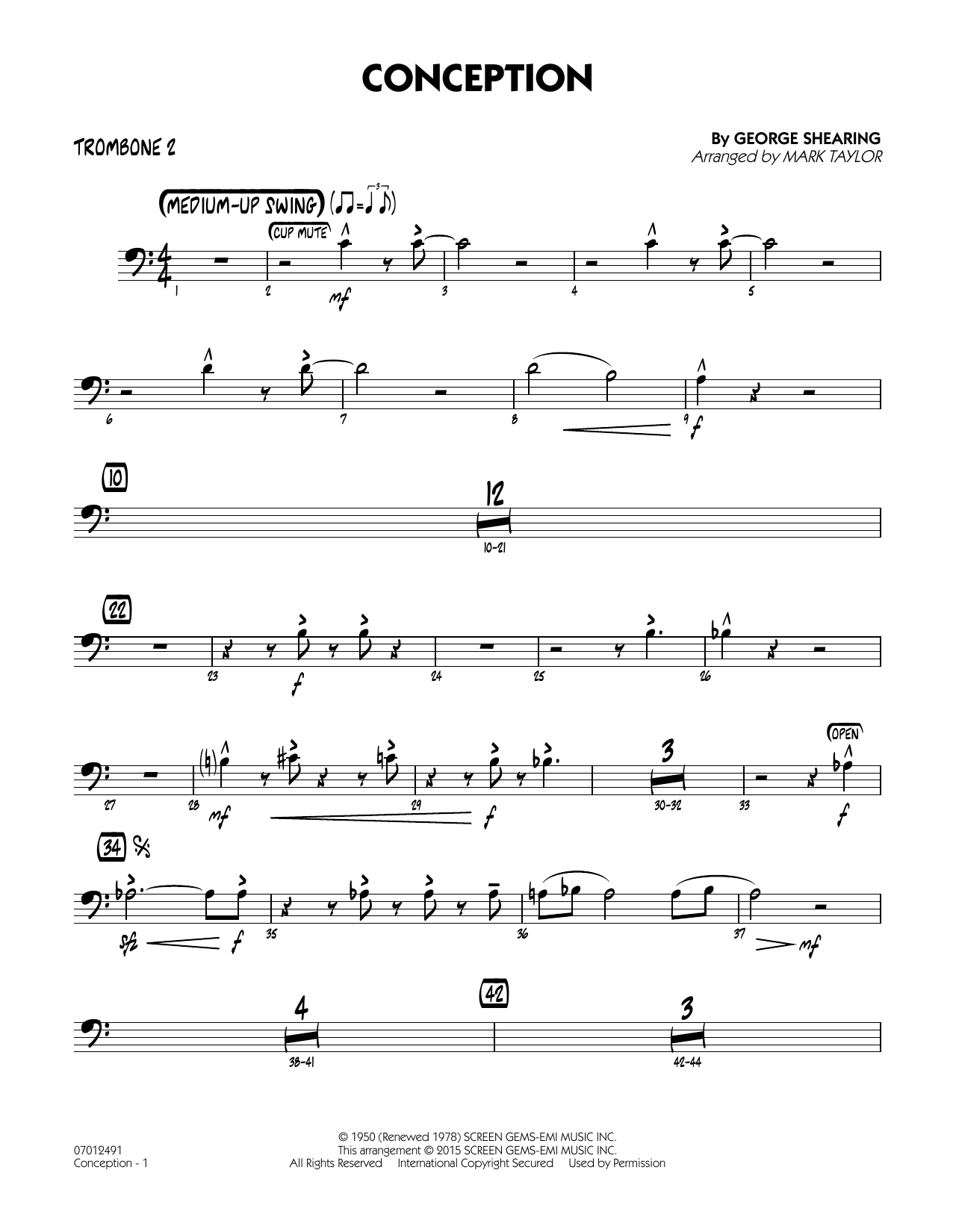 Conception - Trombone 2 (Jazz Ensemble) von Mark Taylor