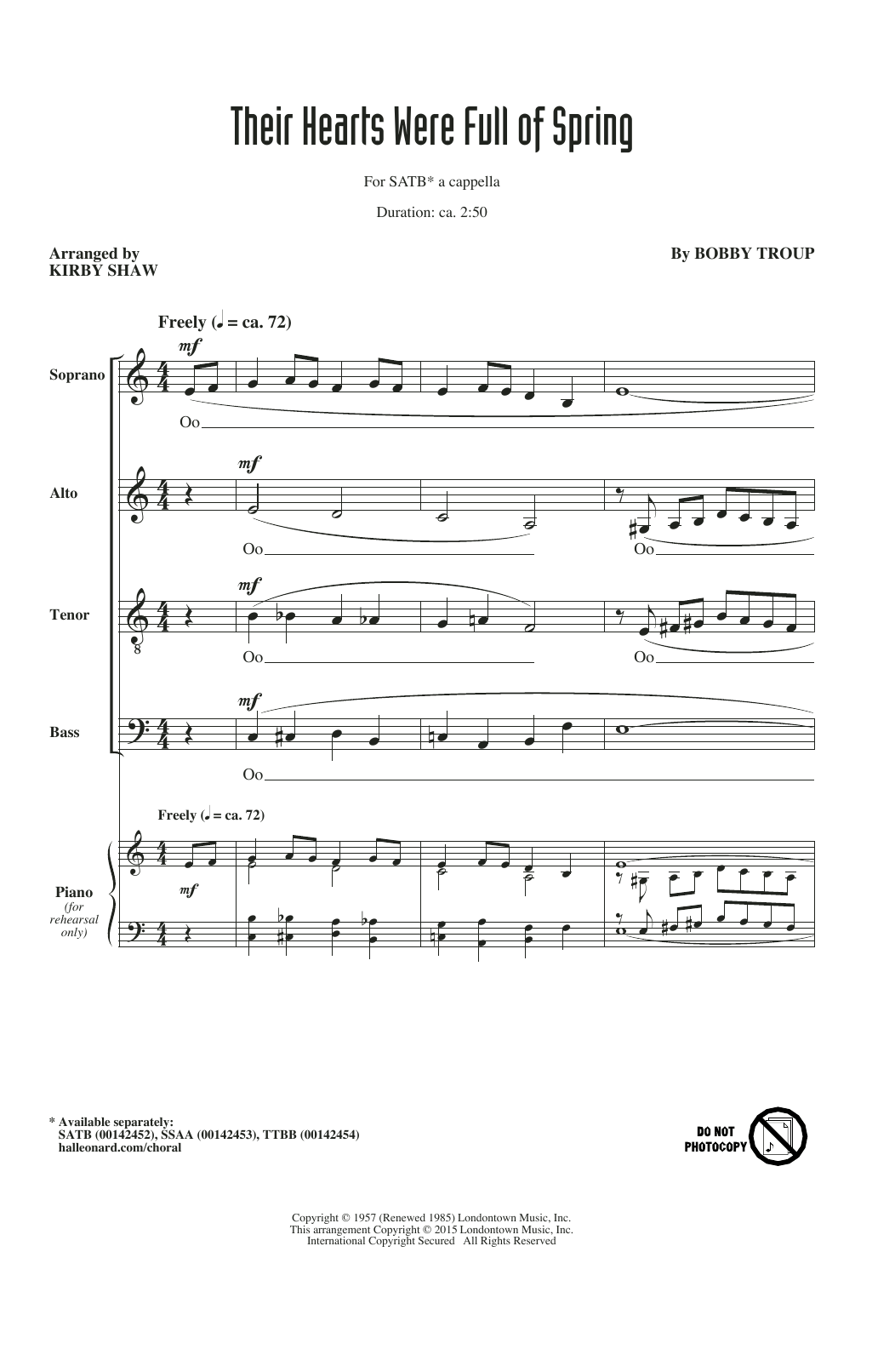 Their Hearts Were Full Of Spring (SATB Choir) von Kirby Shaw