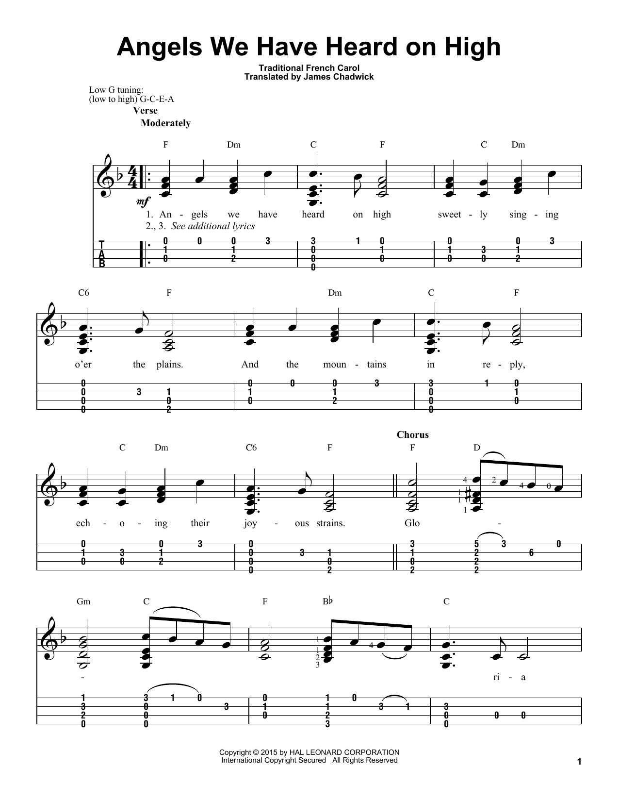 Angels We Have Heard On High (Easy Ukulele Tab) von James Chadwick