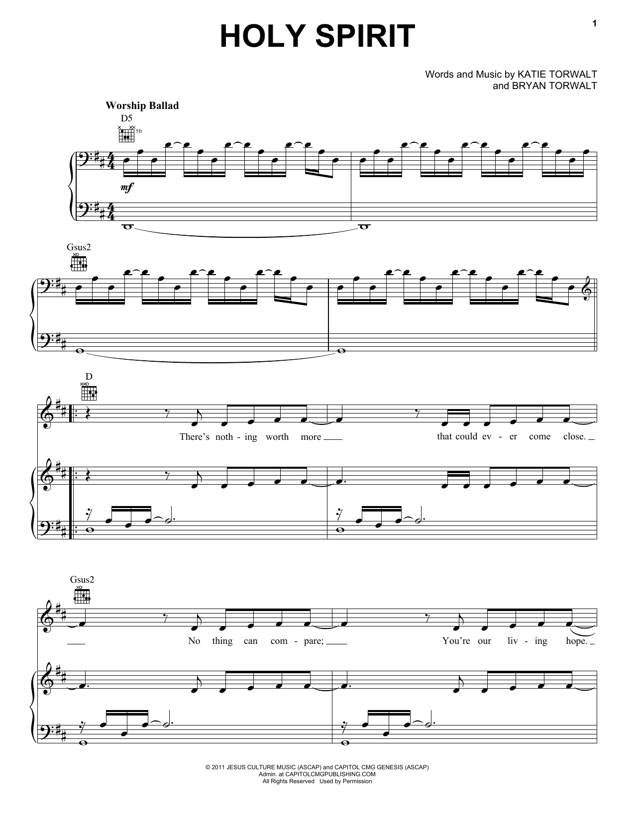 Holy Spirit (Piano, Vocal & Guitar Chords (Right-Hand Melody)) von Francesca Battistelli