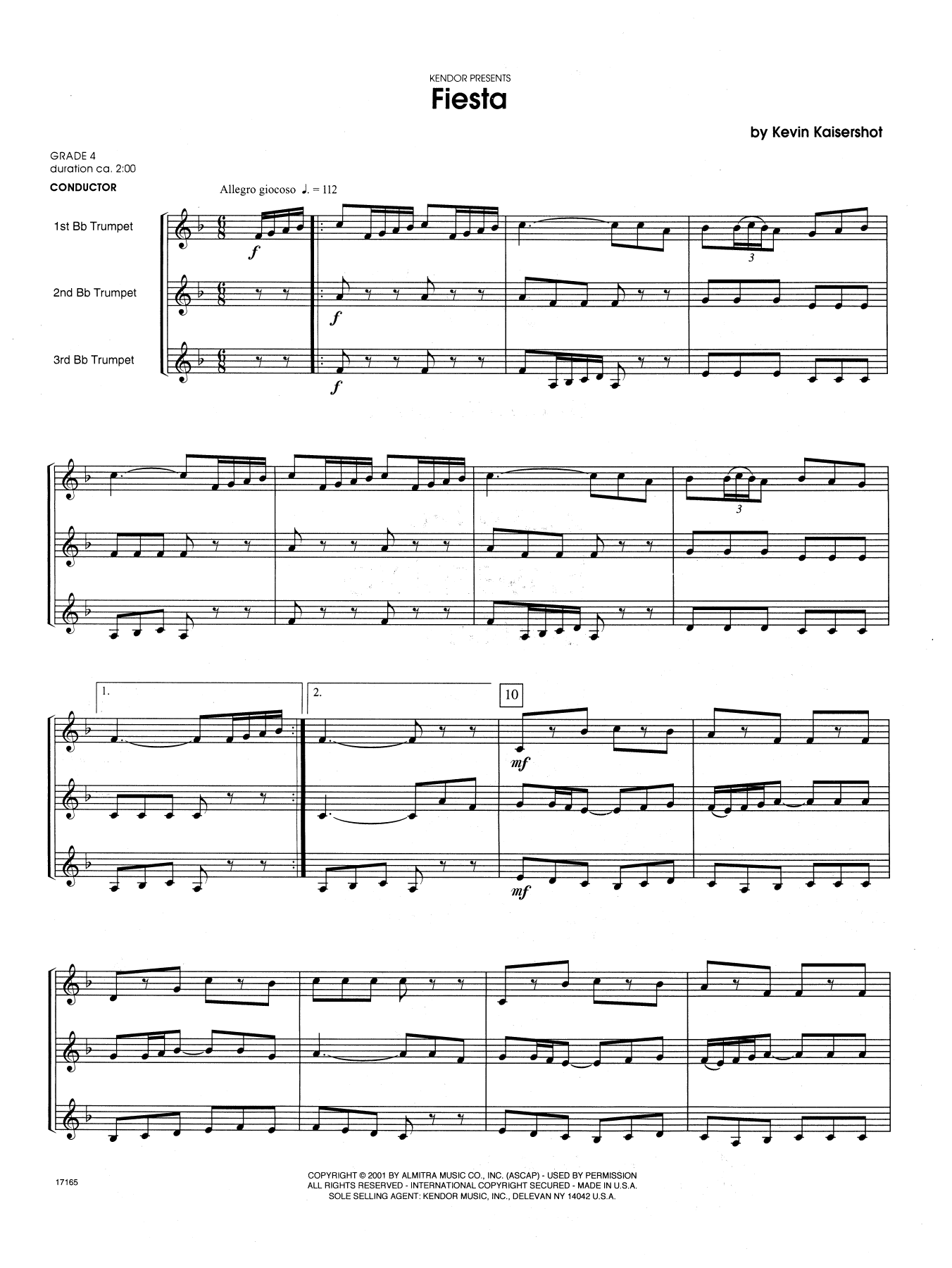 Fiesta - Full Score (Brass Ensemble) von Kevin Kaisershot