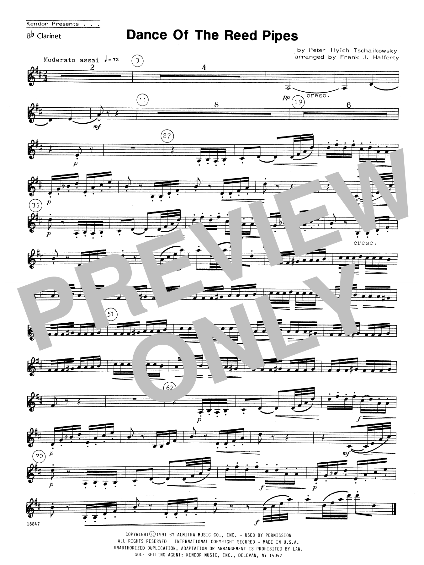 Dance Of The Reed Pipes - Bb Clarinet (Woodwind Ensemble) von Frank J. Halferty