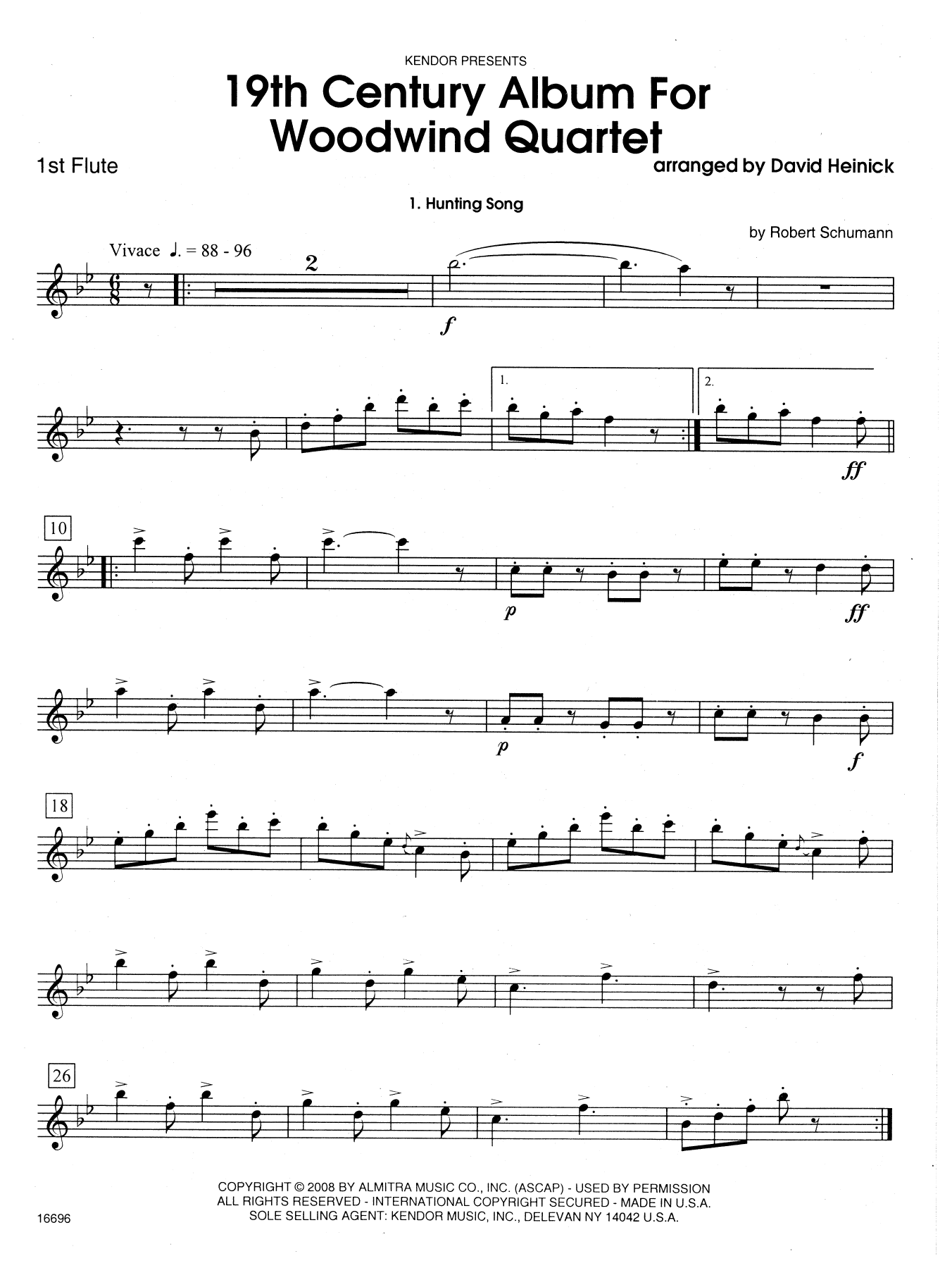 19th Century Album For Woodwind Quartet - 1st Flute (Woodwind Ensemble) von David Heinick