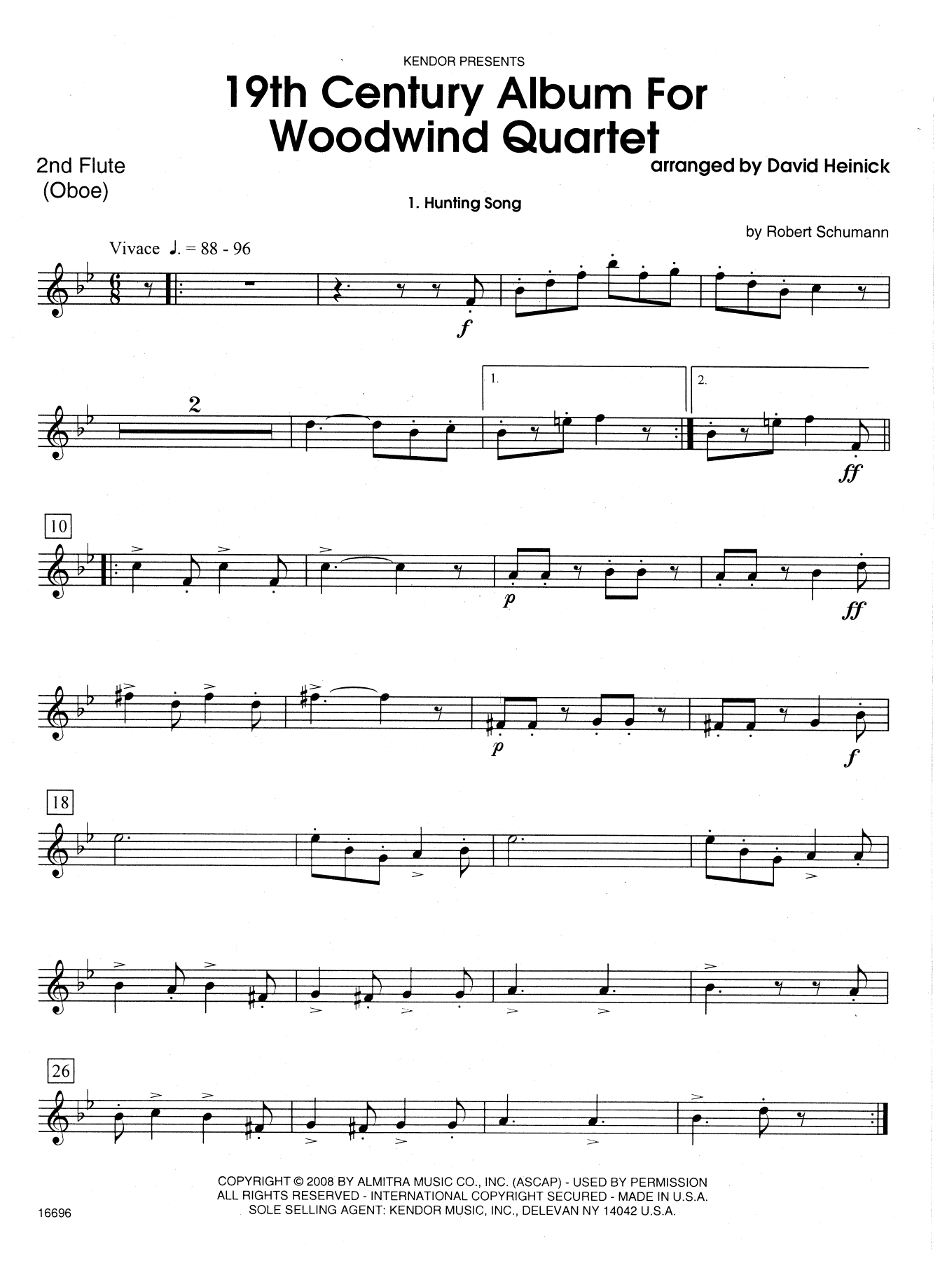 19th Century Album For Woodwind Quartet - 2nd Flute (Woodwind Ensemble) von David Heinick