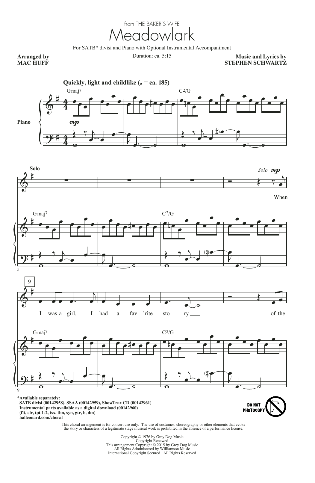 Meadowlark (SATB Choir) von Mac Huff