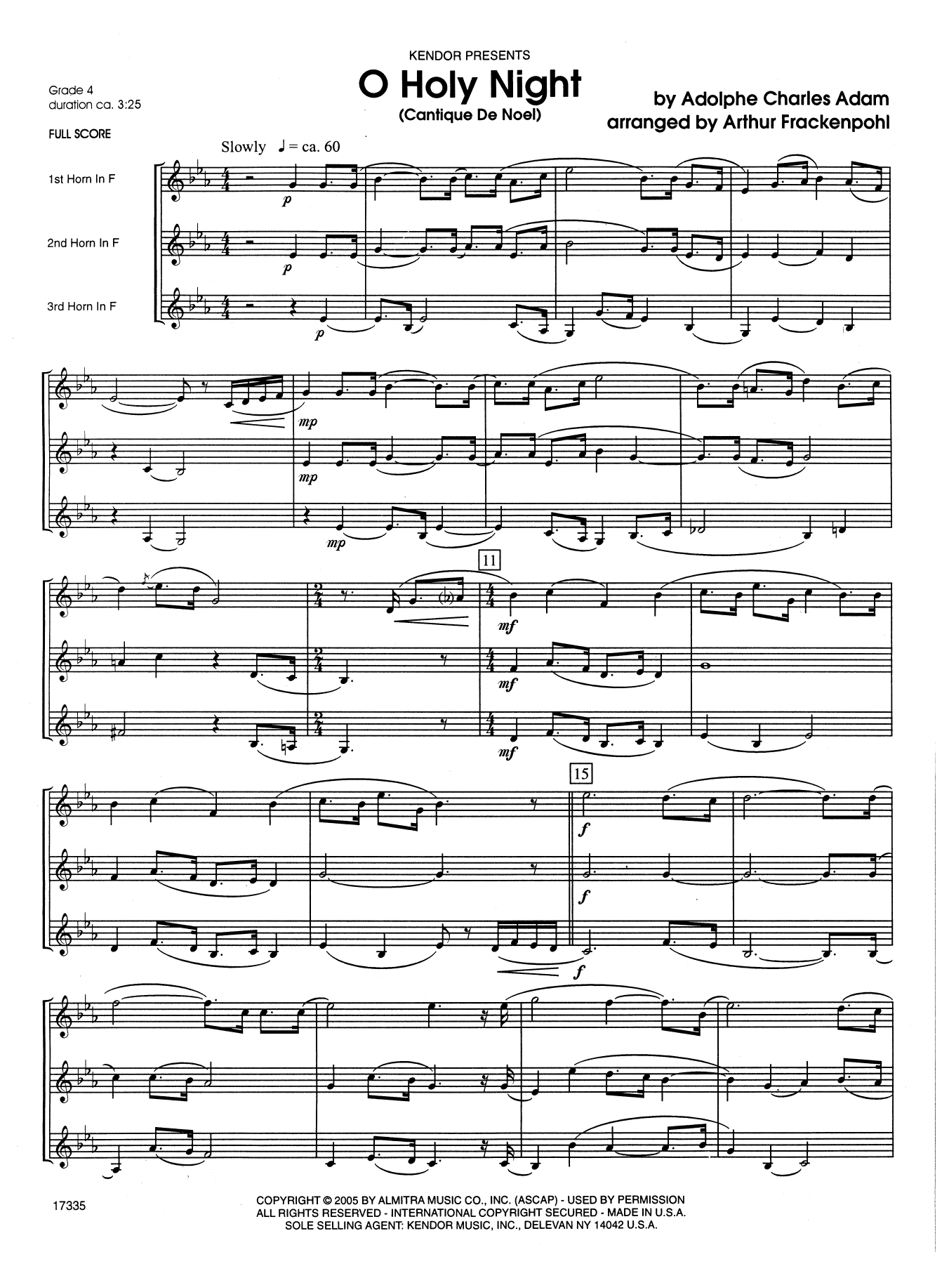 O Holy Night (Cantique de Noel) - Full Score (Brass Ensemble) von Arthur Frackenpohl