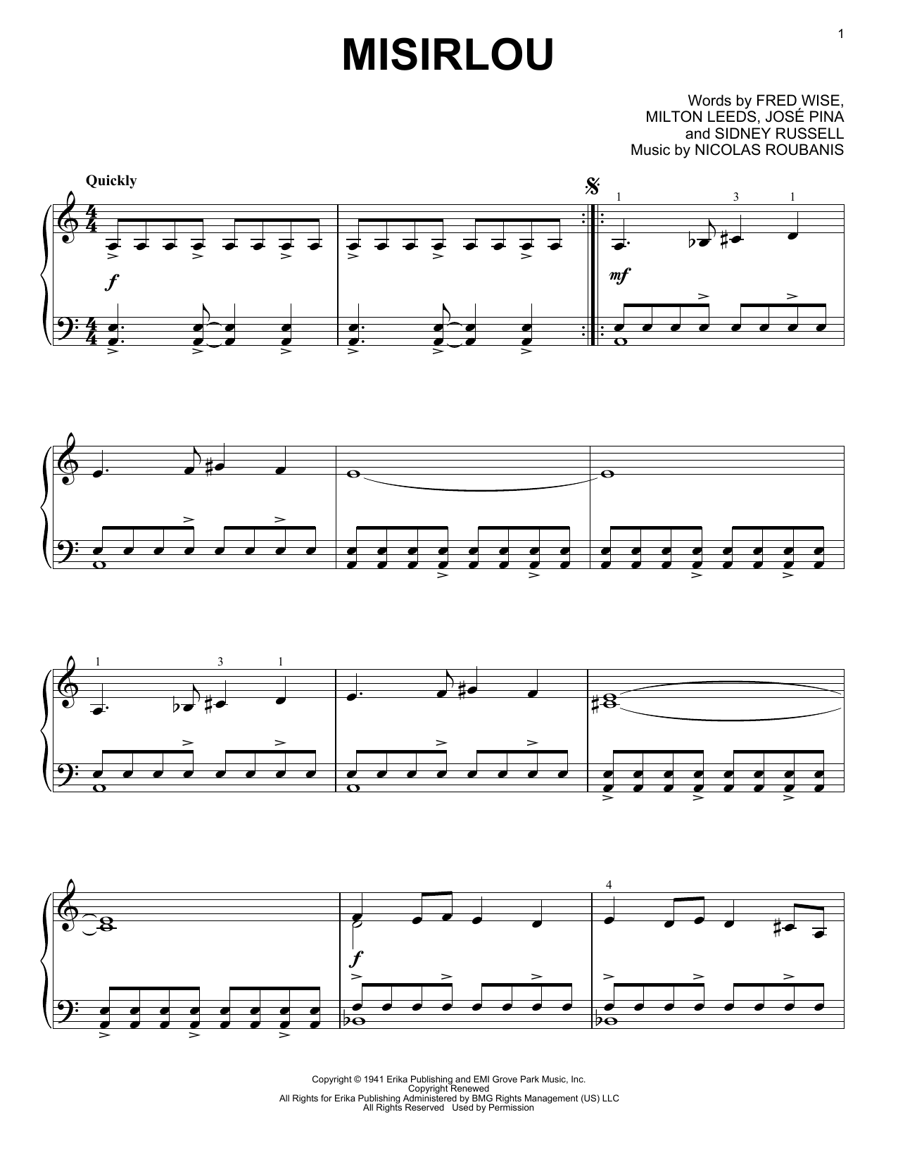 Misirlou (Piano Solo) von Traditional