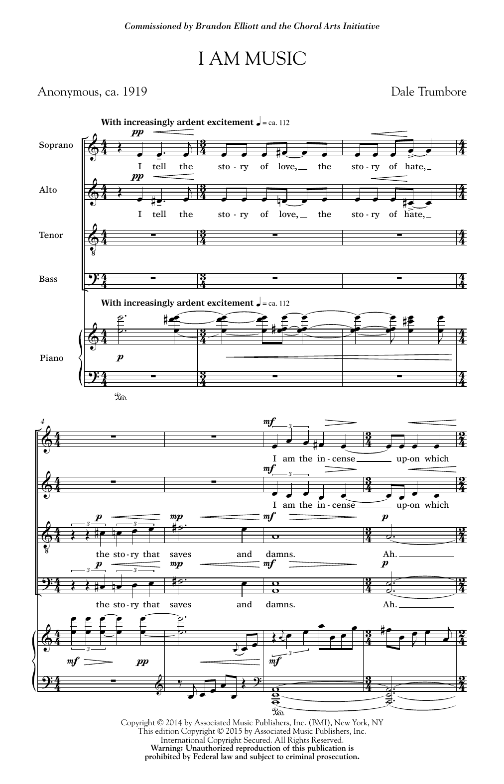 I Am Music (SATB Choir) von Dale Trumbore