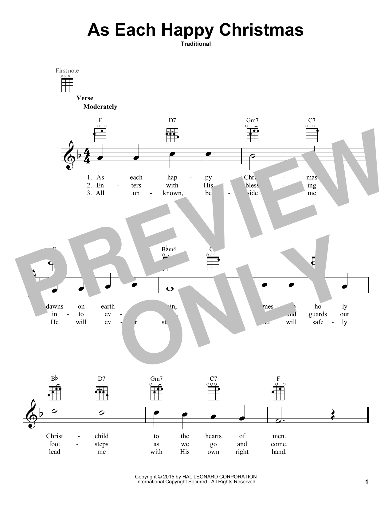 As Each Happy Christmas (Ukulele) von Traditional