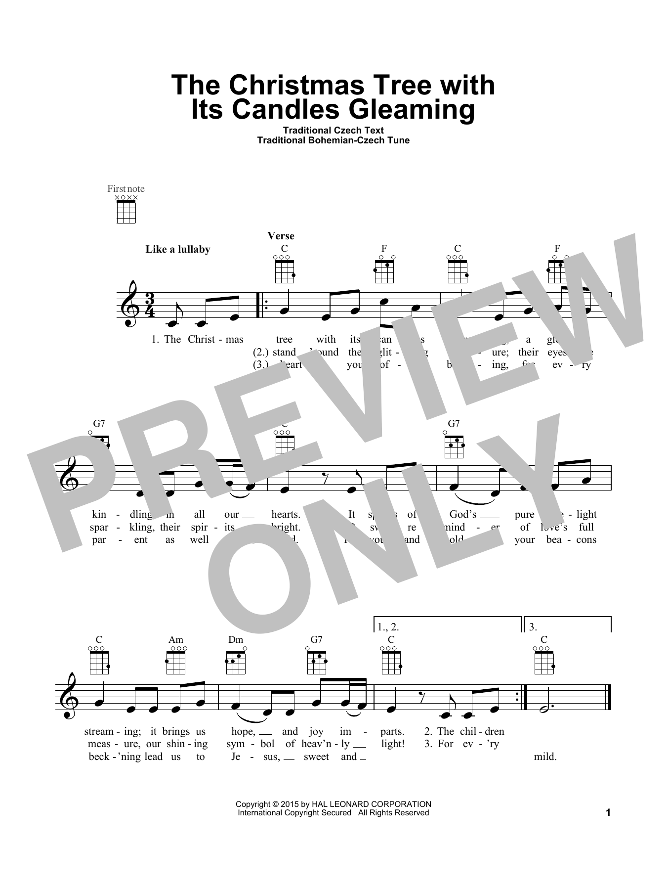 The Christmas Tree With Its Candles Gleaming (Ukulele) von Traditional Czech