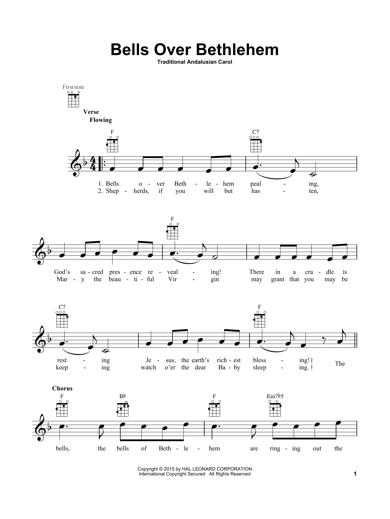 Bells Over Bethlehem (Ukulele) von Traditional Andalusian Carol