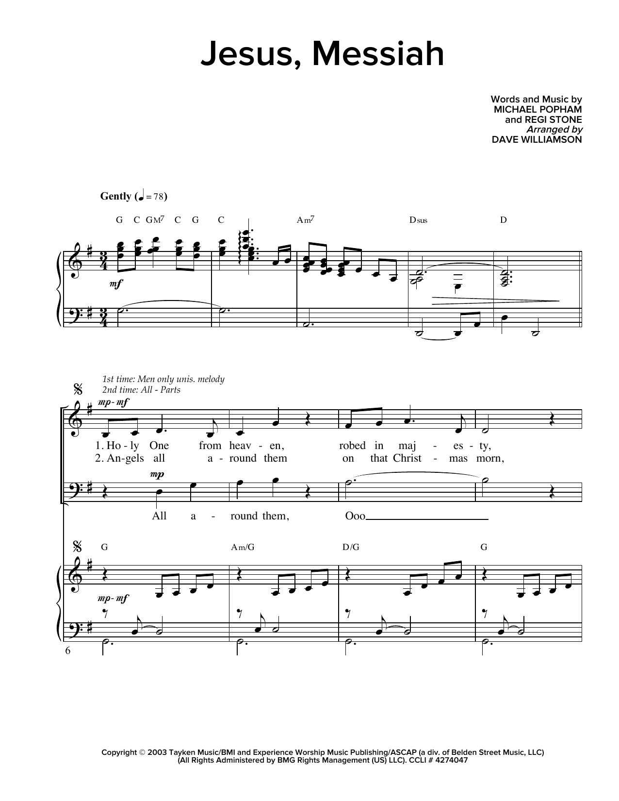 Jesus, Messiah (SATB Choir) von Regi Stone