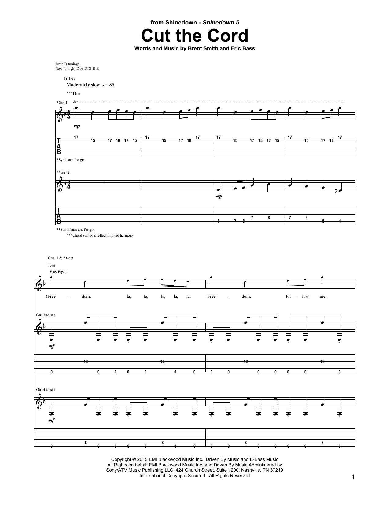 Cut The Cord (Guitar Tab) von Shinedown