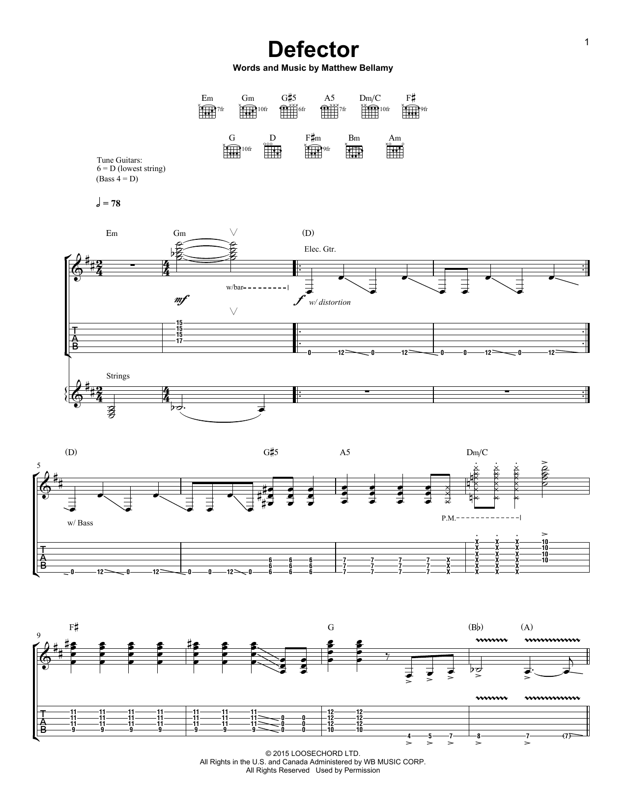 Defector (Guitar Tab) von Muse