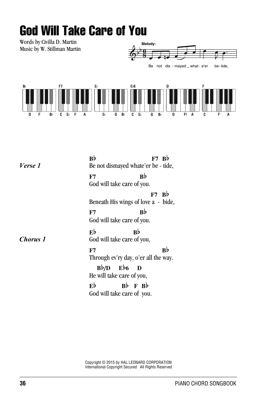 God Will Take Care Of You (Piano Chords/Lyrics) von Civilla D. Martin
