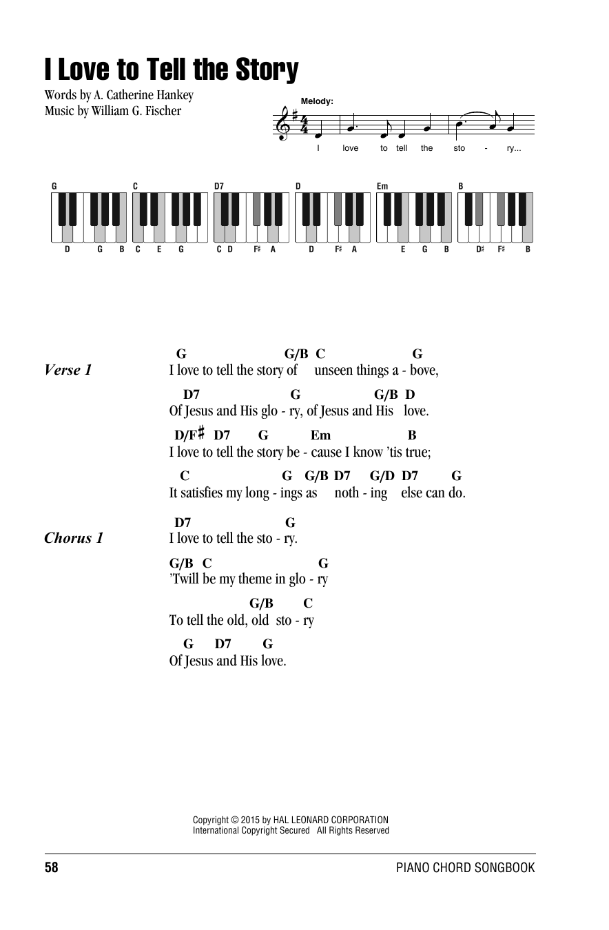 I Love To Tell The Story (Piano Chords/Lyrics) von A. Catherine Hankey