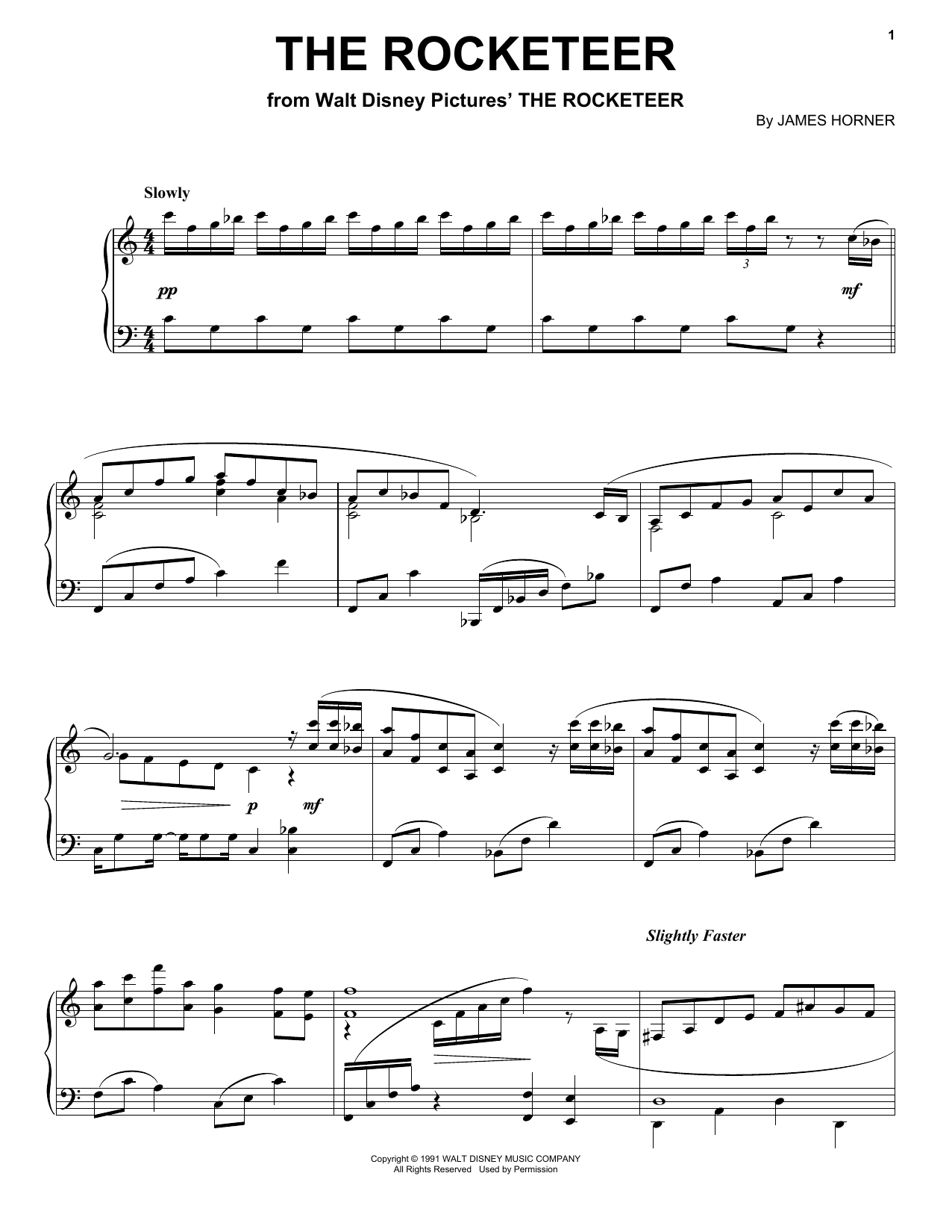 Rocketeer End Titles (Piano Solo) von James Horner