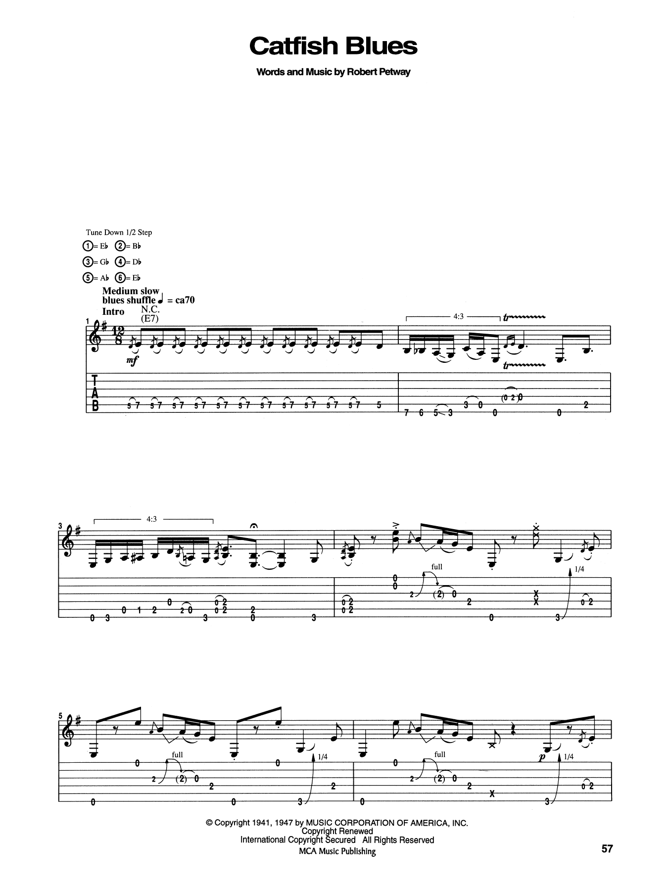 Catfish Blues (Guitar Tab) von Jimi Hendrix