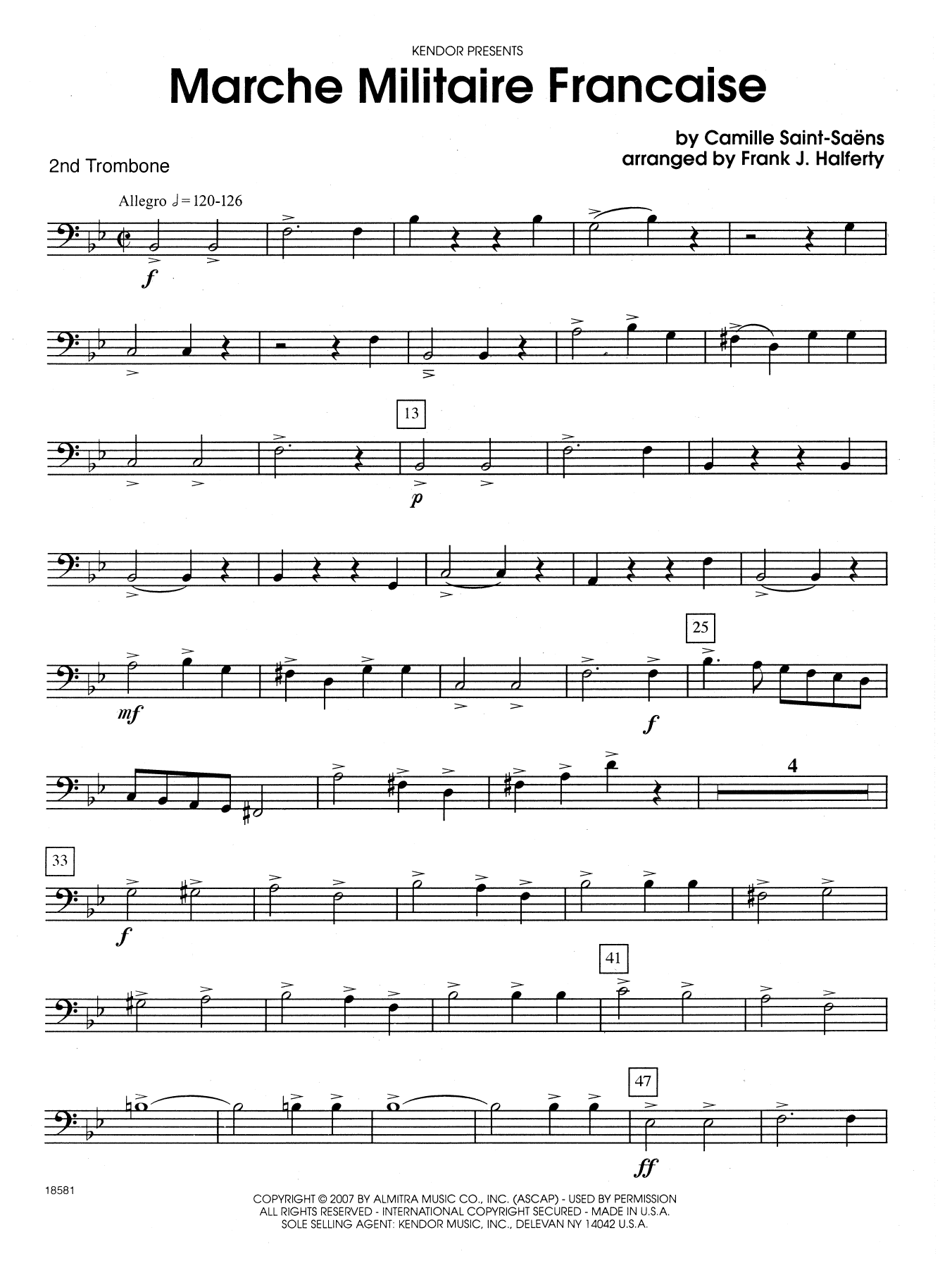 Marche Militaire Francaise - 2nd Trombone (Brass Ensemble) von Frank J. Halferty