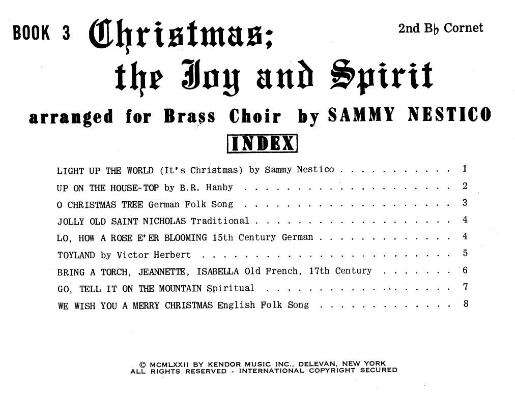 Christmas; The Joy & Spirit - Book 3/2nd Cornet (Brass Ensemble) von Sammy Nestico