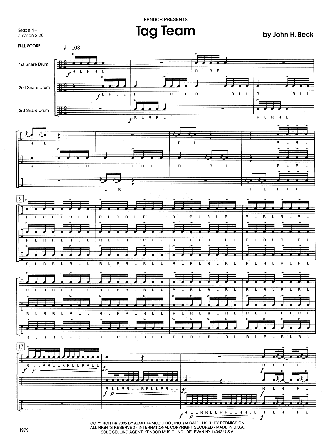 Tag Team - Full Score (Percussion Ensemble) von John H. Beck