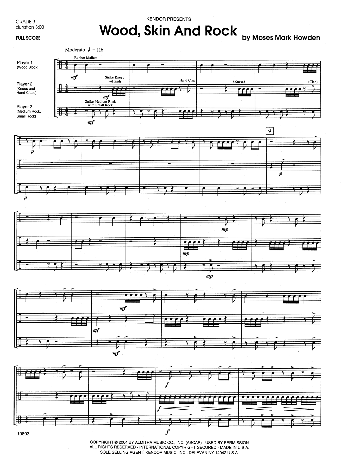 Wood, Skin And Rock - Full Score (Percussion Ensemble) von Howden