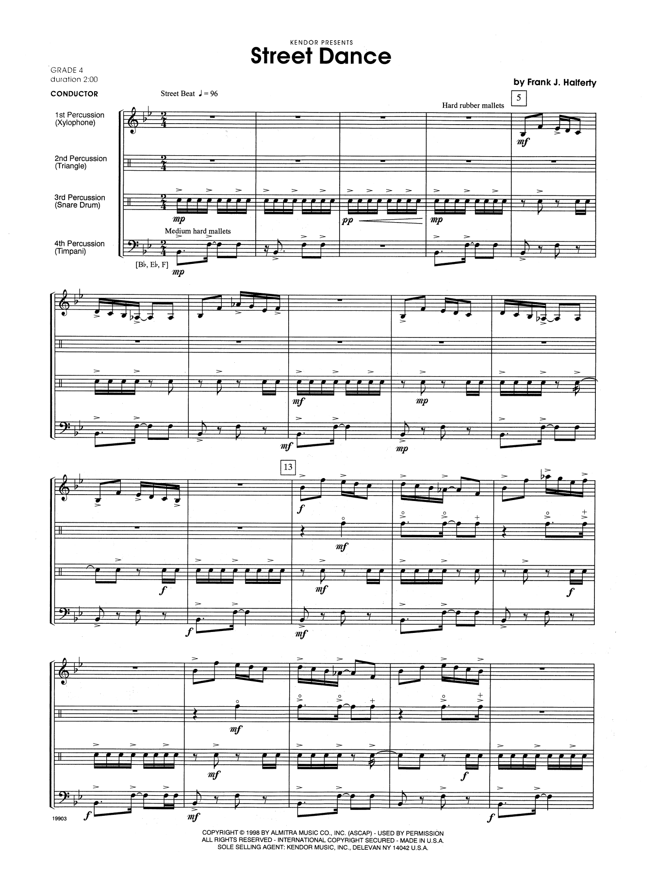 Street Dance - Full Score (Percussion Ensemble) von Frank J. Halferty