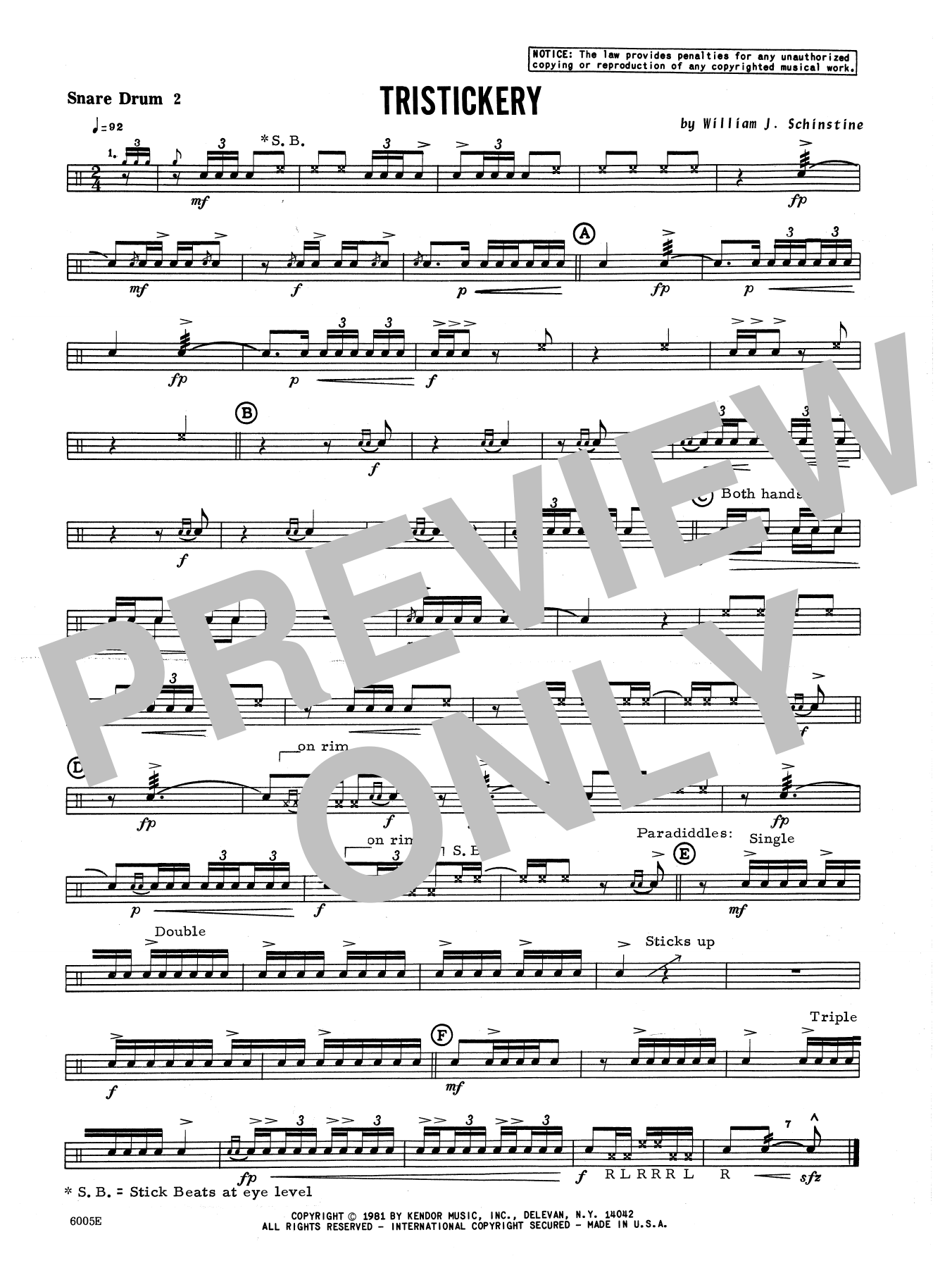 Tristickery - Percussion 2 (Percussion Ensemble) von William Schinstine