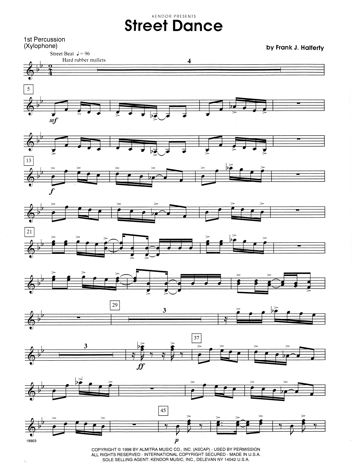 Street Dance - Percussion 1 (Percussion Ensemble) von Frank J. Halferty