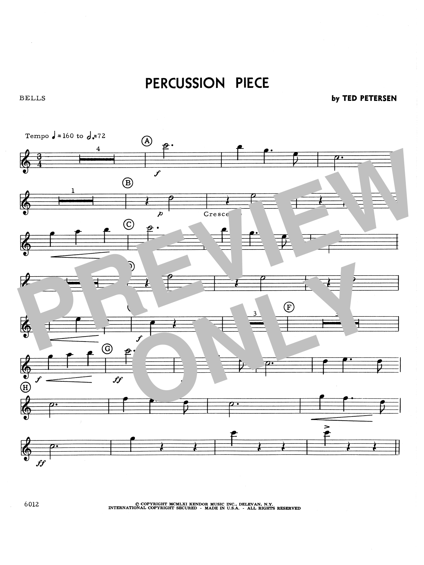 Percussion Piece - Percussion 2 (Percussion Ensemble) von Petersen