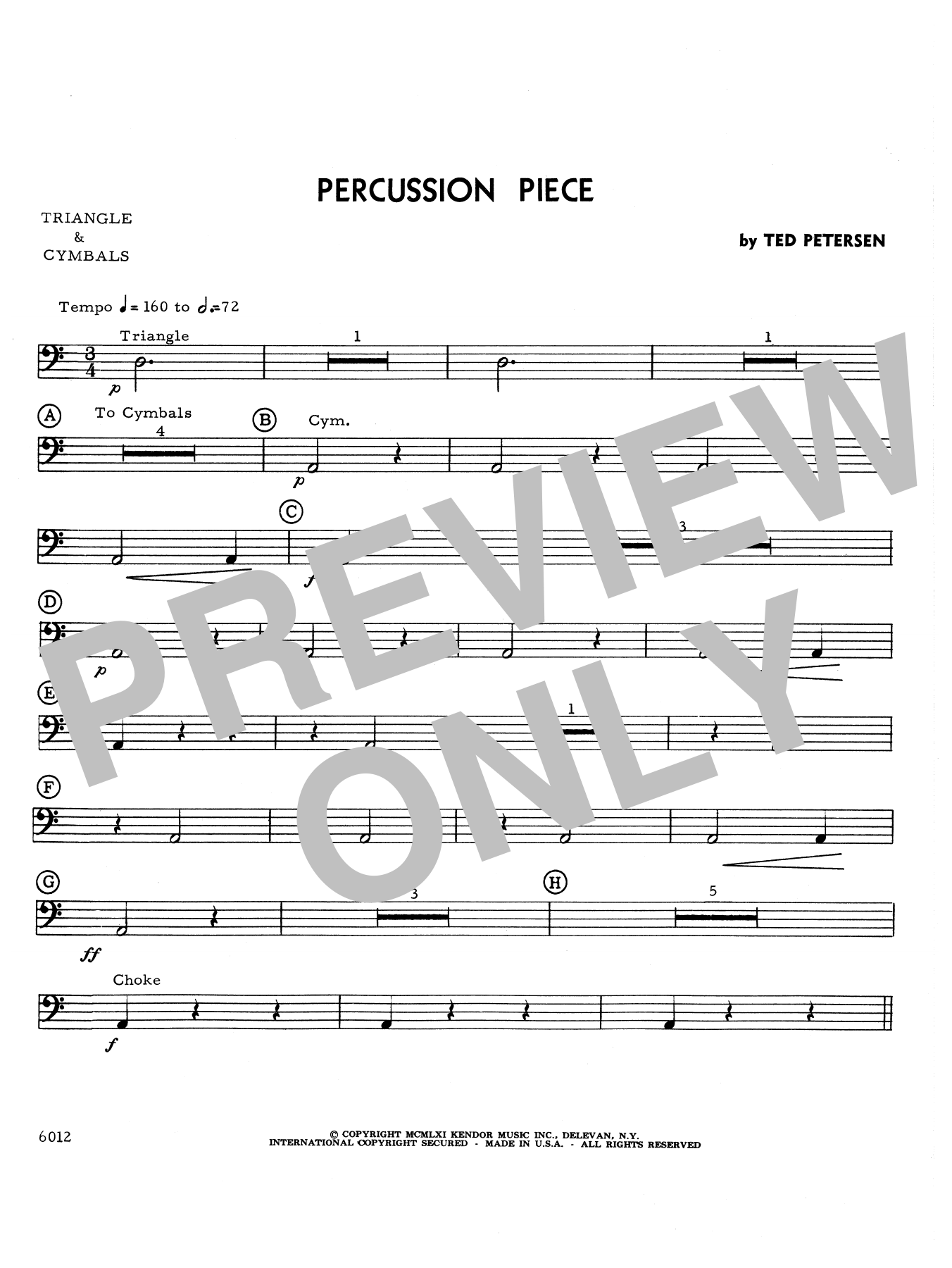 Percussion Piece - Percussion 4 (Percussion Ensemble) von Petersen