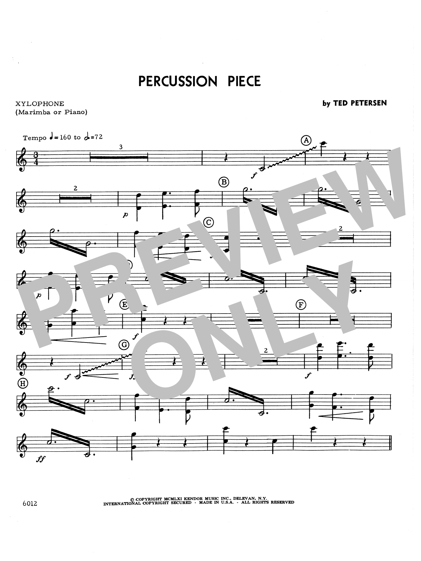 Percussion Piece - Percussion 5 (Percussion Ensemble) von Petersen