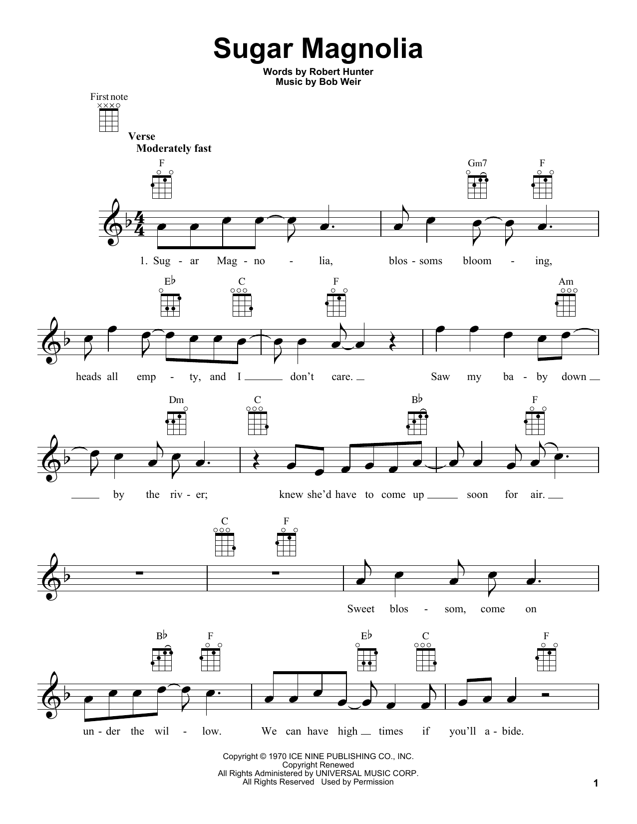 Sugar Magnolia (Ukulele) von Grateful Dead