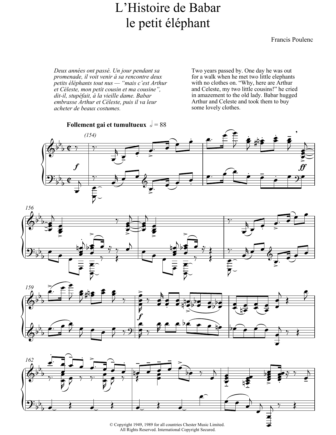 L'Histoire De Babar (Piano Solo) von Francis Poulenc
