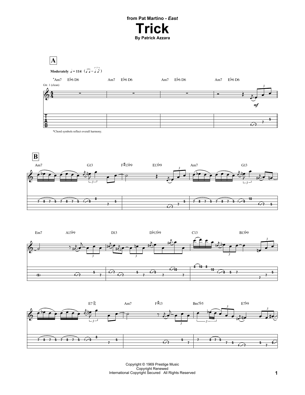 Trick (Guitar Tab) von Pat Martino