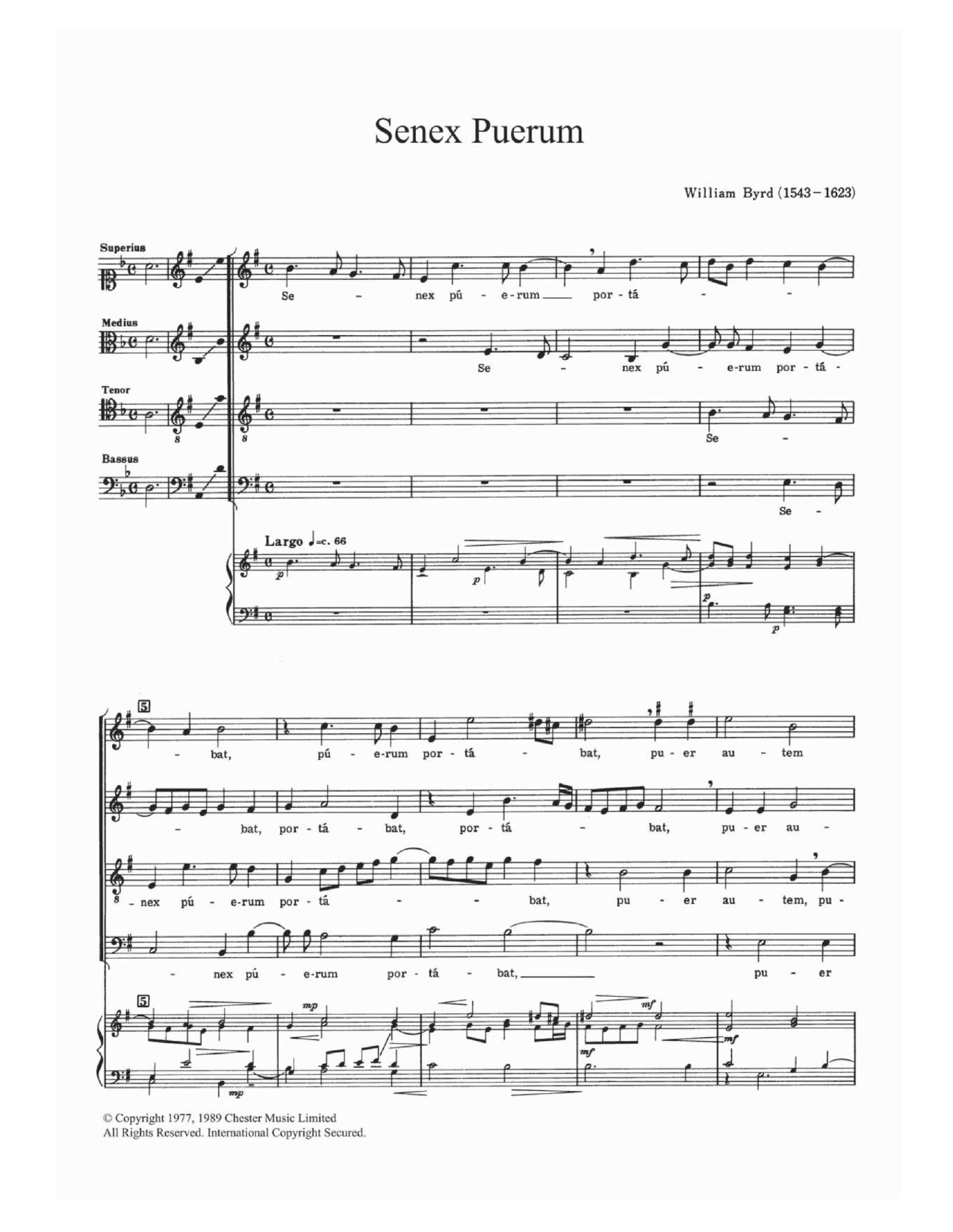 Senex Puerum (Choir) von William Byrd